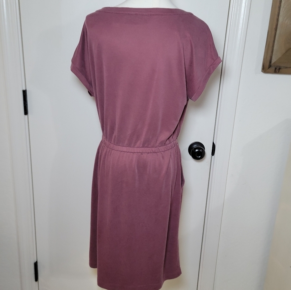 Cynthia Rowley Women's Purple Modest Mini Dress Stretch Waist Pockets Size M - Picture 5 of 9